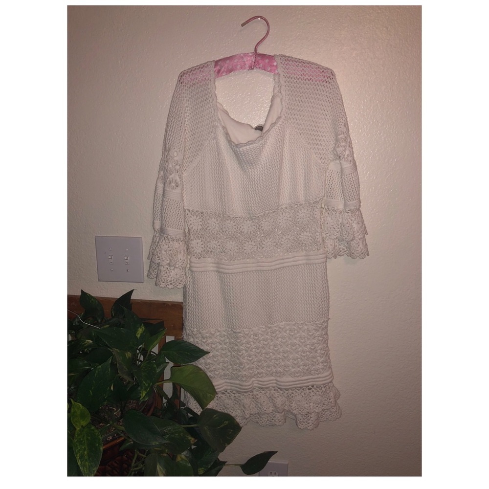 White Crochet Dress 12